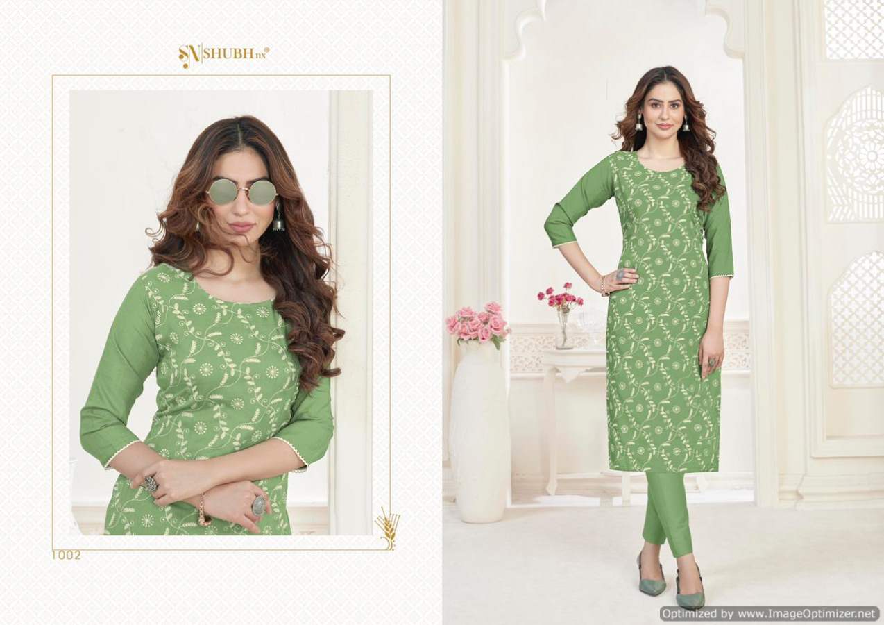 Shubh Kashvi Ethnic Regular Wear Rayon Cotton Designer Kurti Collection